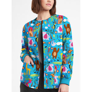 Nuevas Chaquetas Quirúrgicas OEM de Manga Larga para Salón de Belleza, Hospital, Enfermería, Uniformes Médicos para Doctoras, Chaquetas Quirúrgicas Estampadas para Mujer - Product Image 6