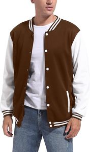Factory Custom <b>Men</b> Wool Blend Eco-Friendly Winter Varsity <b>Jacket</b> White Sleeve <b>Letter</b> Embroidery Chenille Streetwear - Product Image 1