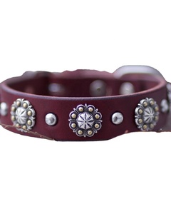 Collier de chien en cuir de vache de qualité supérieure fait à la main motif solide personnalisé Conchos goujons décoration Rivet fabricant direct - Product Image 1