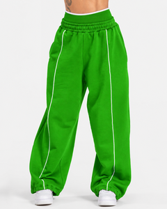 OEM <b>Women's</b> Contrastline Full Zip Tracksuit Two Piece Casual Outfit Relaxed <b>Jacket</b> And Wide Leg Pants Matching Apparel Set - Product Image 5