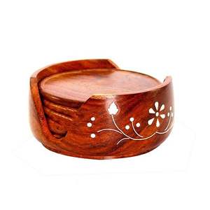 Ensemble de dessous-de-verre en bois artisanal de qualité supérieure, fabriqué en bois d'acacia naturel avec une finition polie et lisse pour table à manger - Product Image 2