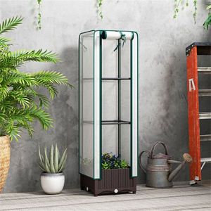 Mini Serra Portatile Moderna con Telaio in Alluminio, Policarbonato e Polietilene per la Crescita delle Piante, Caratteristiche in PVC e Acciaio - Product Image 2
