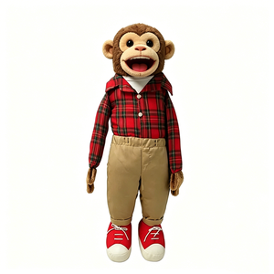 Marioneta de mono educativa para niños pequeños, marioneta de mono para juegos de rol, linda marioneta de mono sonriente - Product Image 1
