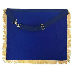 Insignia de Tela Azul Personalizada con Flecos Dorados y Cierre de Mariposa para Aplicación en Prendas - Product Image 6