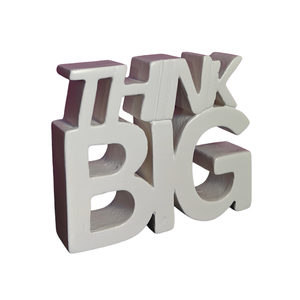 Think Big White Paint Motivational Aesthetic Table Decorative Item Perfect for Home Study <b>Desk</b> or Office Table Decor Room Decor - Product Image 3