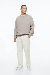 High Quality Men's Embroidered 100% <b>Polyester</b> Loose Fit Winter Sweatshirt-Custom OEM Service Wholesale Fashion Clothing - Product Image 5