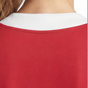 Camiseta de béisbol con botones para mujer, logotipo personalizado, camiseta de béisbol con cuello en V, manga corta, número personalizado, malla transpirable - Product Image 4
