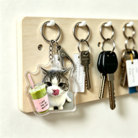 Porte-clés en acrylique personnalisé avec logo, breloque transparente imprimée UV, cadeau promotionnel, usine OEM ODM