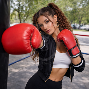 Gants de boxe professionnels personnalisés BURAQ MMA SPORTS - Gants unisexes de haute qualité en PU avec sangle de poignet réglable et fermeture à boucle - Product Image 3