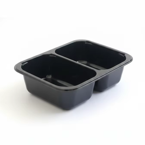 Barquette alimentaire jetable écologique à 3 compartiments, recyclable, en CPET, pour aliments congelés, pizza, gâteau, chocolat - Product Image 1