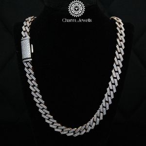 Charm_Jewells Men's Moissanite Necklace Box <b>Chain</b> 14K Gold Plated Silver Ball IGI Certified Claw Setting Hiphop Style - Product Image 1