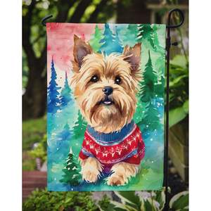 Yorkshire Terrier Yorkie Navidad jardín bandera Multicolor decorativo buzón Patio Banner para patio césped ilustraciones para camas de flores - Product Image 3