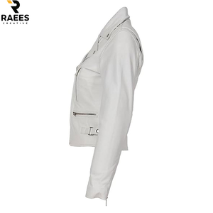 Best Selling Women's <b>Long</b> Breathable <b>Leather</b> <b>Jacket</b> Plain Design Customizable Casual Wear for Wholesale - Product Image 4