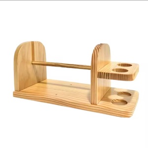 Wooden Yarn Holder Stand Double Rotating Ball Organizer with Tool Storage for <b>Sewing</b> Knitting Craft Use - Product Image 2