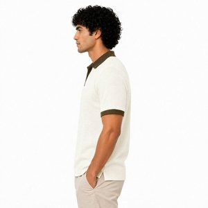 Polo à manches courtes pour homme de haute qualité, couleur unie, tricoté, décontracté, respirant, design personnalisé - Product Image 3