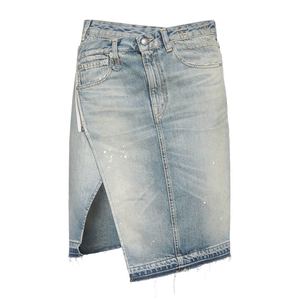 Falda Vaquera Informal de Moda para Mujer, Cintura Alta, Estilo Y2K, con Bolsillos y Botones, Midi Informal, Lista para Enviar - Product Image 1