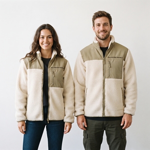 Manufacture Sherpa <b>Fleece</b> <b>Jackets</b> Unisex Stand Collar Zipper Closure Winter <b>Warm</b> Sherpa <b>Fleece</b> Coat Chest Pocket <b>Fleece</b> <b>Jackets</b> - Product Image 6