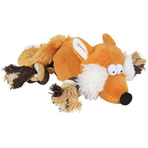 Peluche Renard de 34 cm avec Jambes et Corde Jouet Interactif pour Animaux de Compagnie - Product Image 1