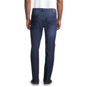 Jeans de Mezclilla para Hombre, Corte Recto, Ajustados, Lavado Oscuro, Cintura Media, Algodón, Estilo Casual Otoñal - Product Image 2