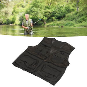 Nouvelle arrivée, veste de pêche pour homme, gilet de photographe, couleur noire, sans manches, fermeture éclair, avec plusieurs poches - Product Image 5
