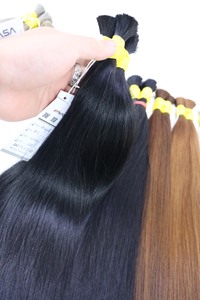 Extensions de cheveux en vrac les plus vendues Cheveux vietnamiens Double noyés 100 grammes Couleur foncée 12 pouces - Product Image 4