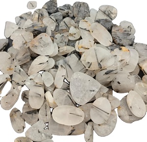 Cabujón de Cuarzo Rutilado Negro Natural al Mejor Precio |   Piedras Sueltas de Cuarzo Rutilo para Joyería |   Proveedor Mayorista - Product Image 1