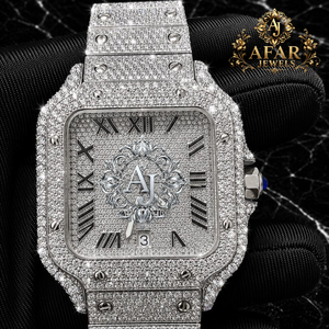 Luxury ETA VVS Moissanite Crystal <b>Watch</b> Stainless Steel Bracelet Quartz Analog Dial Fully <b>Iced</b> <b>Out</b> Statement Wristwatch for Men - Product Image 4