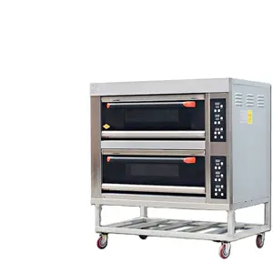 JTS Fabrication 220V Monophasé 3 Pont 6 Plateaux Commercial Gaz Cuisson Pizza Grille-pain Cuisine Industrielle Four Intelligent