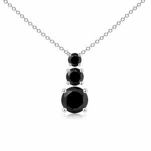 Pendentif ethnique pour femme avec diamants noirs naturels, plaqué rhodium, bijoux de fête, or 10K 14K 18K, argent 925 935 - Product Image 3