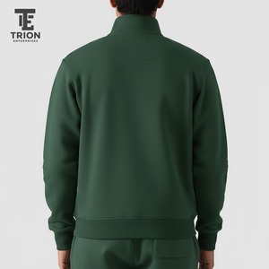 เสื้อสเวตเชิ้ตผู้ชายสั่งทำพิเศษสำหรับฤดูหนาว ผ้าฝ้าย 100% หนานุ่ม คอกลม ซิปหน้า ทรงโอเวอร์ไซส์ กันลม ปักลาย - Product Image 3