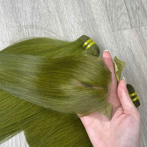 ชุดทำวิกผมสีเขียวพร้อมเชือกผูกผม คุณภาพผมเวียดนามแบบ Super Double Drawn คุณภาพสูง ขายดี ผมแท้ - Product Image 4