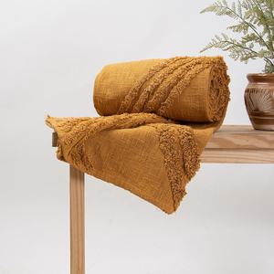 Mantas de cama con mechones hechas a mano al por mayor, manta con mechones de algodón 100% para cama y sofá, manta con mechones para cama y sofá - Product Image 3