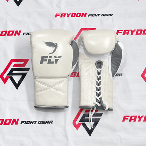 Guantes de Boxeo Profesionales Fly de Cuero Vacuno Amarillo, con Cordones, Transpirables, Ligeros, Unisex para Adultos, para Entrenamiento y Sparring - Product Image 3