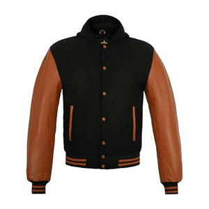 OEM Men's Varsity <b>Jacket</b> Breathable Seamless Woven Fabric with Hooded Collar Long Work Style Pattern for Spring <b>Winter</b> Season - Product Image 3
