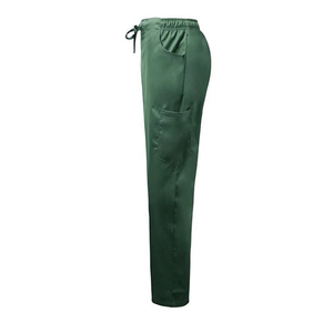 Women Scrub Set Green Cotton Polyester Woven Hospital Uniform Pants With Pockets And Stethoscope Pocket - Product Image 5