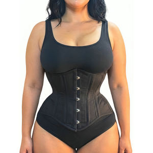 Black Cotton <b>Underbust</b> 24 Double Steel Boned Specially Waist Training <b>Corset</b> - Product Image 1