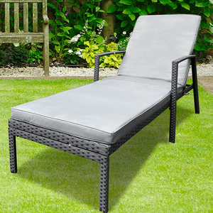 Sdraio da Esterno in Rattan Intrecciato, Comoda Chaise Longue per Patio - Product Image 1