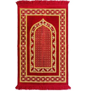 Tapis de prière islamique Janamaz, tapis de prière portables, tapis de prière pliables brodés en arabe 2026, tapis de prière musulman de voyage, faible MOQ - Product Image 1