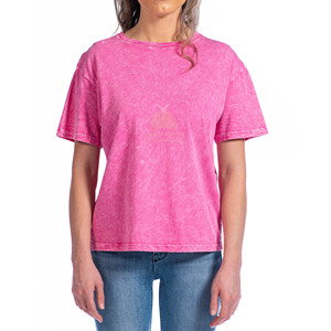 Camiseta de Algodón con Cuello Redondo, Estilo Oversize, Lavado Ácido, de Alta Calidad, a la Moda, para Mujer, Precio al por Mayor - Product Image 1