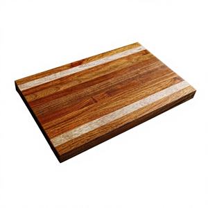 Planche à découper en bois d'acacia 100% naturel, écologique, durable, rectangulaire, pour boucher, lavable au lave-vaisselle, idéale pour les salades. - Product Image 2