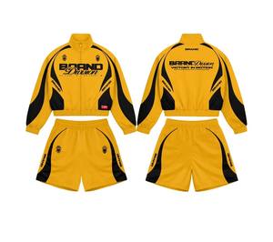 Ensemble deux pièces de shorts de sport taille haute imprimés à fermeture éclair, qualité supérieure, vente en gros, tendance, pour femmes, collection 2026 TAHAD - Product Image 6