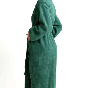 Bata de lujo para mujer con cuello chal, suave, cómoda, absorbente, mezcla de algodón, para estar en casa, spa u hotel - Product Image 5