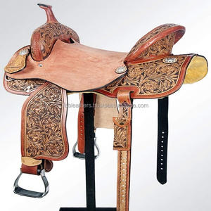 Sculpture antique en cuir véritable fait à la main pour le plaisir occidental équitation selle de siège chaud entièrement sculptée disponible en vrac au prix de gros - Product Image 2