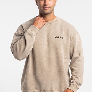 Sudadera Moderna para Hombre, Lavado Ácido, Algodón, Hombros Caídos, Color Sólido, Logotipo Personalizado en la Parte Delantera, Venta al Por Mayor, Suministro OEM ODM - Product Image 5