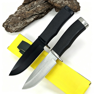 มีดแค้มปิ้งดามัสกัสเหล็กกล้าด้ามไม้ ใบมีดแบบ Fixed Blade เกรดอุตสาหกรรม ใบมีดคู่ เปลี่ยนใบมีดได้รวดเร็ว มีดสำหรับกิจกรรมกลางแจ้ง - Product Image 2