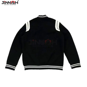 Chaqueta Varsity Personalizada para Hombre, Estilo Letterman, con Logotipo de Béisbol, Cuerpo de Lana, Mangas de Cuero, Estilo Bomber, Unisex, Casual - Product Image 6