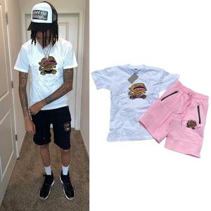 Chándal de entrenamiento informal personalizado para hombre, conjunto de dos piezas, conjuntos cortos - Product Image 3