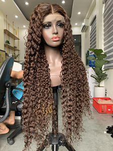 Extensiones de Cabello Remy de Una Sola Tira con Cierre Frontal de Encaje HD Vietnamita, Color Marrón Mezclado con Mechas, Cabello Virgen con Cutícula Alineada - Product Image 3