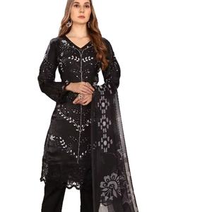 ชุดเดรสผ้าไหมซาตินปักลายดีไซน์ล่าสุดของ Fab Zone ชุดเดรสปากีสถานชนเผ่าคุณภาพสูงสำหรับงานปาร์ตี้ - Product Image 1