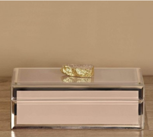 Luxury Cream Color <b>Mirror</b> Glass Decorative Storage Box Key Knob Premium Jewelry Vanity Organizer <b>Boxes</b> Home Decor Lacquer - Product Image 5